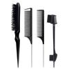 Traje de peluquería peine de cola puntiaguda peine para cabello de tres filas cepillo para cejas de doble cabeza cepillo para bordes de cabello roto peine para modelado de cabello recogido teñido fabricante
