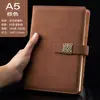 Caderno com Fivela A5 Livro de Registro de Reuniões de Estudo para Escritório Pu Caderno Bloco de Notas Caderno Espesso com Logo Personalizado