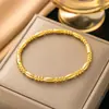 Pulseira Transfronteiriça de Aço Titânio para Mulheres com Diamantes Que Não Desbota, Zircônia Banhada a Ouro Real, Pulseira de Aço Inoxidável de Alta Qualidade, Simples e Versátil