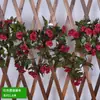 Decoraciones de flores artificiales, alto valor estético, varias especificaciones, rosa y plantas colgantes para decoración de interior, balcón, celebración y festividades