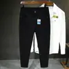 Jeans Masculino Tendência Marca Lavado Preto Puro Tamanho Grande Primavera 2025, Tamanho Grande Slim Fit Jeans Versátil Atacado