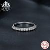Aifule cross-border sterling silver s925 simples moissanite anel banhado a platina luxo linha incrustada brilhante anel pulseira