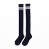 Calcetines hasta la rodilla de algodón con doble aguja y tres barras, para otoño e invierno, largos, de béisbol, de algodón, para estudiantes japoneses, para mujer
