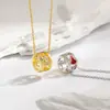 Nuevo Collar de Calabaza Esmaltada Hueca con Diamantes Estilo Chino Colgante de Calabaza Roja Cadena para la Clavícula Nicho Lujo Accesible Collar de Gama Alta