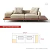 Sofá japonés de madera maciza estilo tronco wabi-sabi estilo lujo ligero tela homestay villa diseñador minimalista sofá modular