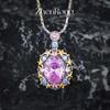 Design de Fita de Joia de Montagem Alta Pingente de Flor de Cerejeira Brincos de Água-marinha Anel Tesouro Colorido Conjunto de Diamante de Alto Carbono