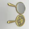 Espelho de Maquiagem Metálico de Mão Souvenir Cultural Espelho de Maquiagem com Cabo Estilo Chinês Espelho Pequeno Espelho Portátil Estilo Chinês para Mulheres