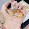 Pulseira de Anel Duplo Novo Estilo, Pulseira de Anel Cruzado Dupla Camada Encaixada, Pulseira de Anel Duplo Simples e de Alto Padrão