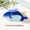 Pinza para el Cabello Linda de Dibujos Animados para Mujer, Clip Personalizado Creativo de Ballena Azul Pez Animal con Pedrería para Cola de Caballo, Pinza de Tiburón de Gama Alta