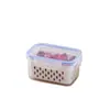 Caja de Drenaje para Almacenamiento de Refrigerador Azul Cuadrada Grado Alimenticio Especial Refrigerado y Congelado Sellada Cocina Fruta y Verdura