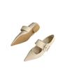Zapatos Planos de Punta Retro Franceses de una Sola Capa para Mujer Verano 2024 Nuevos de Moda Ins Celebridad de Internet Zapatos de Piel con Hebilla