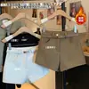 Shorts Casuais Grossos com Forro de Lã Estilo Retrô Americano para Mulheres, Outono e Inverno Cintura Alta Slim Fit Hot Girl Apertados Linha A Abraçando o Quadril Tendência