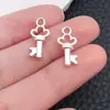 Série Pingente Chave Coração Asas Prata Brilhante Luxo Leve Simples Pingente para Colar DIY Acessórios de Casal Tendência