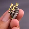 Pulsera Colgante de Cuentas de Transferencia de Agujero Pasante de Tres Vías Dragón Accesorios DIY Estilo Chino Retro Moda Vintage Tendencia Accesorios de Gama Alta