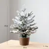 Árbol de Navidad nevado 100% PE de 60 cm/90 cm, decoración de escritorio para el hogar, exportado a Corea, árbol de maceta de hierro nevado de PE