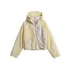 Ru Meng Protección UV para Exteriores Ropa Corta de Protección Solar para Mujer Verano Nuevo Estilo Bloque de Color con Capucha Ropa de Protección Solar Chaqueta Deportiva Fina