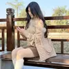 2026 Nueva Bolsa Rayada Transfronteriza, Bolso Tote Japonés y Coreano, Bolso Tejido, Bolso de Playa con Forro de Lona para Mujer, Bolso Tejido