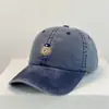 Gorra de Béisbol Bordada de Oso Linda de Alta Calidad, Estilo Coreano, Ala Ancha, Adelgazante del Rostro, Estilo Universitario, Gorra Versátil para Sol de Pareja