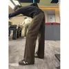Jeans de corte angular color marrón Maillard con vibra de Primavera/Verano para hombre, pantalones de trabajo rectos de alta resistencia, pantalones ajustados y adelgazantes