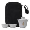 Juego de Té Ge Yao Gaiwan para Viaje con Una Tetera y Dos Tazas Bolsa de Almacenamiento Portátil Camping al Aire Libre Taza Rápida Portátil Recuerdo