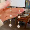 Pendientes de Gancho Largos con Borlas de Perlas, Moda Estilo Coreano y Japonés, Únicos, Lujo Ligero, Elegantes, Versátiles, Pendientes Super Hada al por Mayor