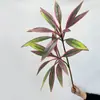 Planta Artificial Minimalista Nueva con 2 Ramas, Decoración Colorida de Hierro para Interiores del Hogar, Adorno de Hoja de Hierro, Árbol Artificial para Paisajismo