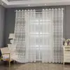 Cortinas Jacquard Floral Rosa Country Americano com Renda Vazada para Sala de Estar, Quarto, Sala de Jantar, Varanda, Cortinas Finas
