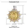Mariposa europea y americana, luna, sol, dos tonos de oro, colgante de collar DIY de cobre y circón para mujer, accesorios de joyería de corazón y estrella
