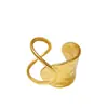 Anillo Geométrico Asimétrico con Corte Calado Estilo Ins Europeo y Americano Anillo Versátil de Acero de Titanio para Mujer Moda Transfronteriza