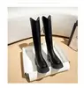 Botas de Caballero Altas Retro para Mujer Otoño/Invierno Suela Gruesa Populares Este Año Corte en V Tacón Medio Tacón Grueso Botas Adelgazantes