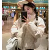 Tiantianmaifu Nuevo Estilo Coreano Estampado Floral Pequeño Cuello Alto Corto Algodón Relleno de Plumón Corte Holgado Chaqueta Acolchada para Mujer