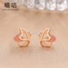 Xigu E0789 aretes de mariposa de plata S925 pequeños y frescos con ópalo para mujer Nuevos aretes de verano de moda