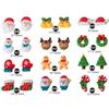 Ornatos de Desenho Animado de Natal para Unhas Boneco de Neve Rena Sino Papai Noel Árvore Guirlanda Meias Floco de Neve Diamante de Unha Estereoscópico