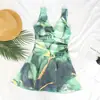 2026 Novo Maiô de Peça Única com Estampa Roxa para Mulheres Conservador Emagrecedor Sem Mangas Roupa de Banho