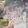 Pegatinas para Uñas Repujadas Tomoni Dulces Pegatinas para Uñas Estilo Princesa Infantil Tela a Cuadros de Fresas Material de Diario de Dibujos Animados