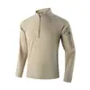 Top masculino de outono novo, de alta qualidade, para uso casual ao ar livre, com zíper parcial, mangas compridas, gola alta e forro de fleece
