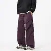 Calças Esportivas Casuais de Rua para Homens, Largas, de Perna Reta, com Design Plissado, Estilo Americano para Primavera e Outono