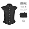 Chaleco Retro Medieval de Corte Tudor para Hombre con Volante Jacquard y Cuello Alto para Cosplay de Halloween y Actuación en Escenario