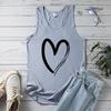 Amazon I em forma de colete top europeu tamanho spot amor estampado colete feminino independente estação solta camiseta feminina