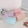 Bolsa de Cosméticos Pequeña de Color Puro Estilo Coreano Flor de Crisantemo Pequeña Bolsa de Cosméticos de Belleza Popular Estilo Ins Ligera Impermeable Eva Bolsa de Cosméticos Pequeña de Flores