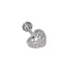Piercing Labial Coração de Zircônia 3D Cobre com Zircônia Embutida Aço Inoxidável Ornamento Labial Piercing de Osso da Orelha com Espiral Externa Piercing de Cartilagem da Orelha em Formato de Coração