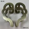 Nuevo Manija Grande para Puerta de Vidrio Estilo Chino con Tallado Antiguo, Manija Semicircular, Manija para Puerta de Madera Maciza, Negra, en Stock
