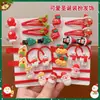 Nuevo Pasador de Navidad con Lazo Lindo Adorno para el Cabello de Dibujos Animados Tela Campana Reno Copo de Nieve Árbol de Navidad Set de Pasadores