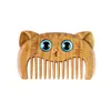Pente para Gatinhos de Sândalo Verde, Pente de Cabelo Fofo, Mini Pente, Pequeno Pente de Madeira, Pente para Crianças, Escultura de Sândalo Verde, Compacto e Portátil
