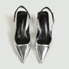 Venta al por mayor Estilo Europeo y Americano 2026 Verano Nuevos Zapatos de Salón de Punta Fina Sin Espalda Tacones Altos Stiletto para Mujer