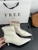 Botas de Tobillo para Mujer Estilo Europeo y Americano 2026 Otoño/Invierno Nuevo Estilo Tacón de Aguja Punta Fina con Cremallera Trasera Tejida Botas de Moda