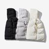 Otoño e Invierno Nuevo Chaleco con Cuello Alto Estilo Coreano Moderno para Hombre Chaqueta de Color Sólido Cinturilla Sombrero Chaleco de Algodón Acolchado para Hombre
