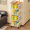 Estante de Almacenamiento para Cocina, Estante Móvil de Varias Capas para Snacks y Juguetes para Sala de Estar, Canasta para Encimera para Frutas, Verduras y Condimentos