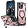 Para teléfono móvil Apple 16Pro funda iPhone16ProMax cubierta anticaída cerveza soporte giratorio magnético funda protectora