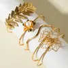 Moda Retro Transfronteriza Europea y Americana Pulseras en Capas Exageradas Geométricas Simples Patrón de Olas Flor Abierta Lisas